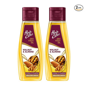 Hair & Care Dry Fruit Oil with Walnuts, Almonds & Vitamin E| Reduce Hairfall |Stronger & Silkier Hair | 500 ml (Pack of 2)