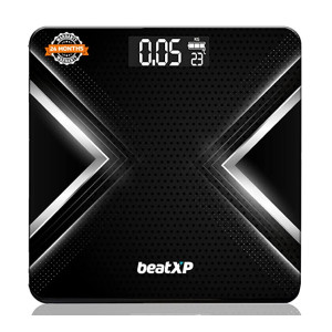 beatXP Gravity X Digital Weight Machine For Body Weight with Thick Tempered Glass, Best Bathroom Weighing Scale with LCD Display - 2 Year Warranty
