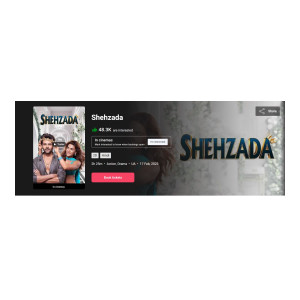 Bookmyshow : Buy 1 Get 1 Free On Shehzada Movie Tickets