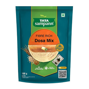 Tata Sampann Fibre Rich Dosa Mix, Instant Ready to Cook Mix, 180g
