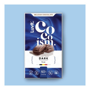 *MASTERLINK*  LuvIt Cocoism Belgian Dark Chocolates | 80% Dark Noir|Decadent, Intense, Rich|Vegan | Bars  (90 g)