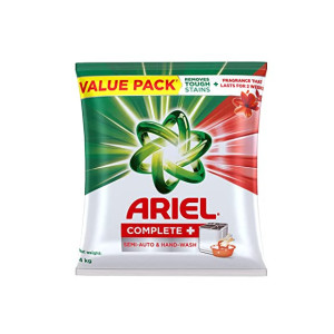 Ariel Complete + Detergent Washing Powder- 4Kg Value Pack [Subscribe & Save5% OFF]