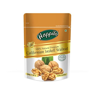 Happilo 100% Natural Californian Inshell Dried Walnut 200g | Premium Akhrot Giri | High in Protein & Iron | Low Calorie Nut