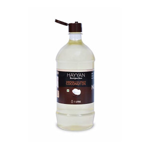 HAYYAN Cold Pressed Coconut Oil - Own Farm Unrefined for Cooking, Skin, Hair & Baby massage (Chekku/Ghani) - 1 Litre