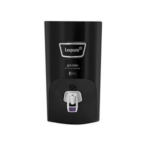 Livpure Glo Star RO+UV+UF+Mineraliser - 7 L Storage, 15 LPH Water Purifier for Home, Suitable for Borewell, Tanker, Municipal Water (Black) (Coupon)