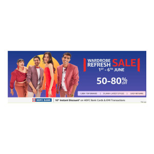(Upcoming) Amazon Wardrobe Refresh Sale (1-6 June 2023) upto 80% off + 10% discount on HDFC Cards