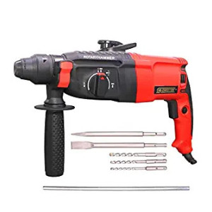 CHESTON 26 mm 850W 900RPM 3 Modes Rotary Hammer Drill Machine with 3-Piece Drill Bit and 2 Chisel