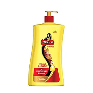 Meera Strong and Healthy Shampoo, With Goodness of Kunkudukai & Badam,Gives Soft & Smooth Hair, For Men and Women,Paraben Free, 1L