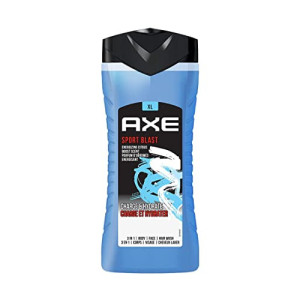 Axe Sports Blast 3 In 1 Body, Face & Hair Wash for Men, Long-Lasting Refreshing & Energizing Citrus Fragrance for Up To 12hrs Removes Odor & Bacteria, No Parabens, Dermatologically Tested, 400ml