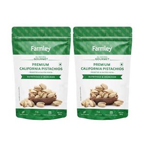 Farmley Premium California Roasted | 2 x 200 g | Salted Pistachios, Pista, Dry Fruits, Pistachios, Nutritious & Crunchier Pista Nuts, Tasty & Healthy Snacks (Pack of 2) [SAVE & SUB 5% OFF]