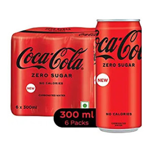 *MASTERLINK* Coke Zero Sugar Cold drink | Soft Drink with No Calories | Zero Sugar Drink | Recyclable Can, 300 ml (Pack of 6)