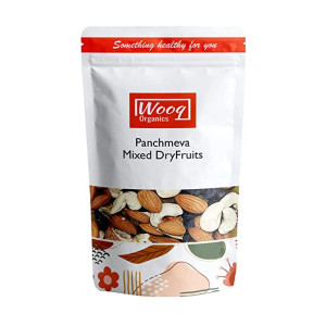 Wooq Organics Panchmeva Mixed Dry Fruits 1Kg- A Nutritious Blend of Almonds, Cashews, Dates, Green and Black Raisins, Superfood Nuts, and Dried Fruits - Healthy Trail Mix Combo Pack