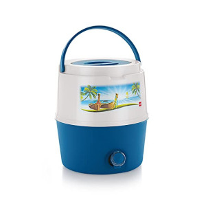 Cello Kool Star Plastic Insulated Water Jug (15 litres, White, Blue)