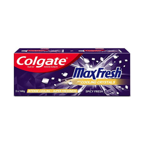 Colgate MaxFresh 320g (160g x 2, pack of 2) Toothpaste, Purple Gel Paste with Menthol for Super Fresh Breath (Coupon)