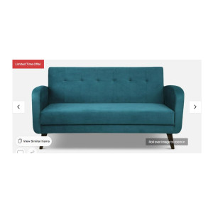 Rome Velvet 3 Seater Sofa in Green Colour, By ARRA (Apply coupon WTFDEAL)