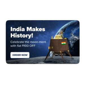 Swiggy Food : Flat Rs. 100 Off above Rs.199 (Celebrating the Moon-tastic journey of Chandrayaan)