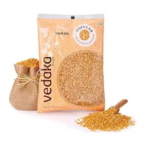 Amazon Brand - Vedaka Popular Toor Dal, 1kg|Rich in Protein|No Cholesterol|No Additives