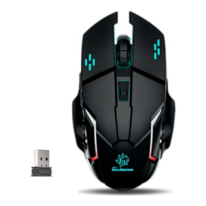 RPM Euro Games Rechargeable - 500 mAh Battery | Upto 3200 DPI | 6 Buttons | Backlit RGB Wireless Optical Gaming Mouse  (2.4GHz Wireless, Black)