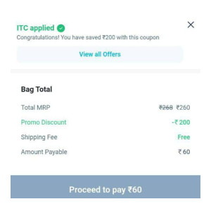 Paytm ONDC LOOT: Buy any ITC Product worth 250 and get 200 off (Apply code ITC Valid 5 Times Per User)