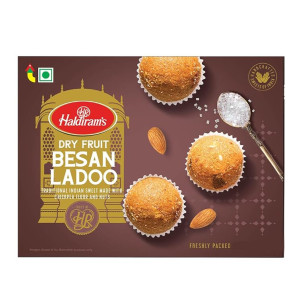 Haldirams Mithas Besan Ladoo - Dry Fruit, 400g, Indian Sweets Diwali gift pack