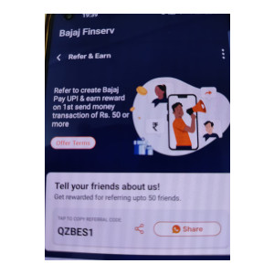 Bajaj Refer & Earn Offer : Signup on Bajaj Finserv and get upto 100 cashback and refer and earn 100 each (No KYC Required)
