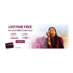 Apply for Lifetime FREE Axis Bank Neo Credit Card and get many Offers from Zomato, Bookmyshow, Blinkit, Amazon and much more