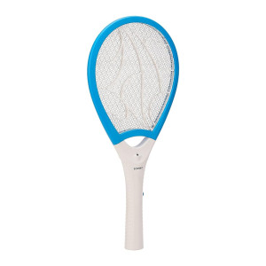 OfferTag:  Brand - Solimo Anti-Mosquito Racquet, Insect Killer Bat  with Rechargeable 500 mAh Battery and LED Light, White & Blue, 50% Off