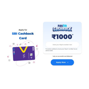 Apply for SBI Cashback Card & get 5% cashback on All Online Spends and 1% cashback on All Offline Spends with 1000 Paytm Cashback