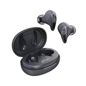 PTron Bassbuds Wave ENC Bluetooth 5.3 Wireless Headphones, 40Hrs Total Playtime, Movie Mode & Deep Bass, Low Latency in-Ear TWS Earbuds, Stereo Calls, Smooth Touch Control & Type-C Charging (Grey)