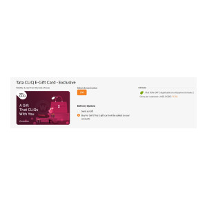 Tata Cliq LOOT : Get Flat 50% Off on Tata CLiQ E-Gift Cards (Apply coupon TC50)