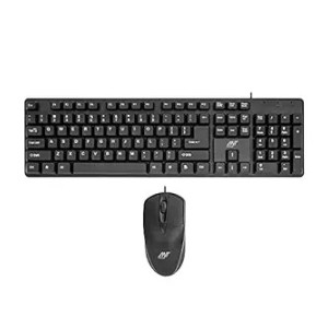 Ant Value FKBRI02 Wired Keyboard and Mouse Combo,Full-Size Keyboard and Mouse Combo with Optical 3 Button Mouse, USB Plug-and-Play, Compatible with Desktop, Laptop, Notebook - Black