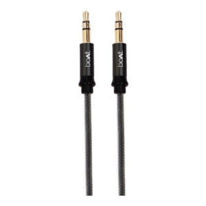 boAt AUX Cable 1.5 m AUX 500  (Compatible with Premium Stereo Devices, Black, One Cable)