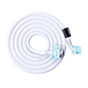 Buildskill Fully Automatic Washing Machine Inlet Hose Pipe 5M, Durable, Leak-Resistant Design, Easy Installation, High Elasticity & Strength - Made in India, White (Pack of 2)