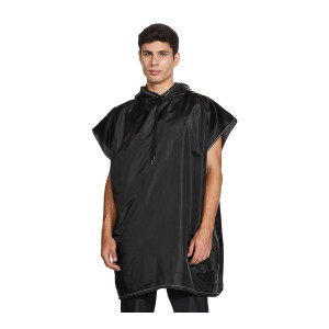 Amazon Brand - Symactive Water Resistant Polyester Poncho, Black