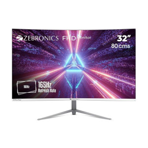 (Refurbished) ZEBRONICSAc32Fhd Curved Slim Gaming Led Monitor With 80Cm (32") Wide Screen, Full Hd, Black