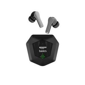 Amazon Basics True Wireless in-Ear Earbuds with Mic, up to 50 ms Low-Latency Gaming Mode, Touch Control, IPX5, Bluetooth 5.3, up to 50 Hours of Play Time, Voice Assistance and Fast Charging (Black)
