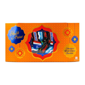 Shubh Avsar Premium Diwali Chocolate Gift Pack | Collection of World Famous Chocolates for Diwali | Bounty, Mars & Snickers Miniatures | Best Diwali Gift | 160g
