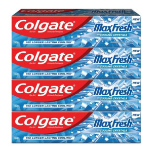 Colgate Maxfresh Blue Gel Peppermint Ice Toothpaste  (600 g, Pack of 4)