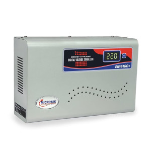 Microtek EM 4160+ Automatic Air Conditioners (A.C.) Voltage Stabilizer Upto 1.5 Ton Working Power 160V-285V(Metalic Grey) with 3 Year Warranty