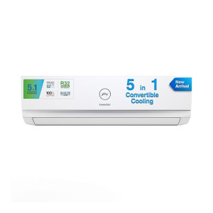 Godrej 1.5 Ton 3 Star, 5-in-1 Convertible Cooling, Inverter Split AC (Copper, Heavy-Duty Cooling at 52 Deg Celcius, 2023 Model, AC 1.5T EI 18TINV3R32 WWD, White) [Flat 2250₹ off With SBI / Hdfc Credit Cards]