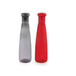 Attro Tribot Plastic Unbreakable Fridge 1000ml Water Bottle for Office, Sports, School, Travelling, Gym, Yoga-BPA And Leak Free, Assorted - Set of 2