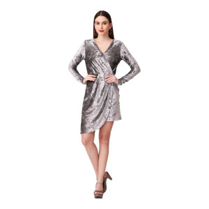 ETWEE : Women Layered Grey Dress