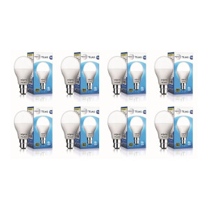 wipro Tejas 7w LED Bulb for Home & Office |B22 LED Bulb Base |Cool Day White Light (6500K) |4Kv Surge Protection |High Voltage Protection |Eco Friendly Energy Efficient | Pack of 8