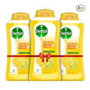 Dettol Body Wash and Shower Gel for Women and Men, Refresh (Pack of 3 - 250ml each) | Soap-Free Bodywash | 12h Complete Odour Protection