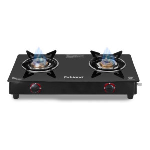 Fabiano 2 Burner With Toughened Glass ISI Marked & 2 Years Door Step Warranty Glass Manual Gas Stove  (2 Burners)