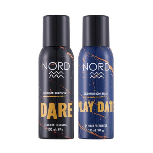 NORD Deodorant Body Spray For Men - Dare and Play Date 100 ml each (Pack of 2), Gift sets, Deodorant combo sets