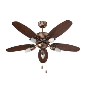 Polycab Superia Lite SP02 3 Star BLDC 1200 mm Designer Ceiling Fan with Clip-On Underlights and Remote (Antique Copper Rosewood) (Coupon)