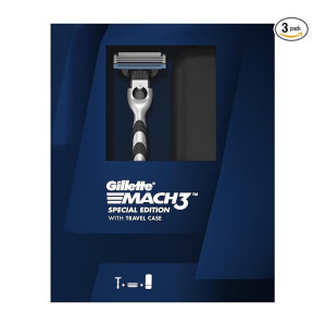 Gillette Mach3 Limited Edition Premium Gift Pack | 1 Gillette Mach3 Manual Razor, 1 Gillette Mach3 Cartridge, 1 Travel Case