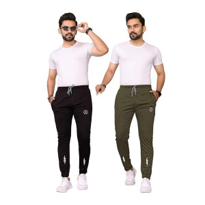 Men's Comfortable Casual Regular Fit Printed Track-Pants (Pack of 2) P2_MD_TP219_TP223