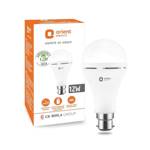 Orient Electric 12W Emergency LED bulb| Rechargeable LED light| 2 hours battery backup| Up to 4 kV surge protection| 6500K, Cool White| B22d base| Made in India| Pack of 1